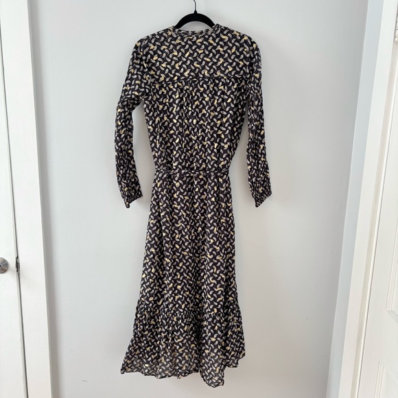 Doen Ivana Belted Printed Midi Dress Wrap High-Low Prairie Boho Cottagecote - Picture 7 of 9